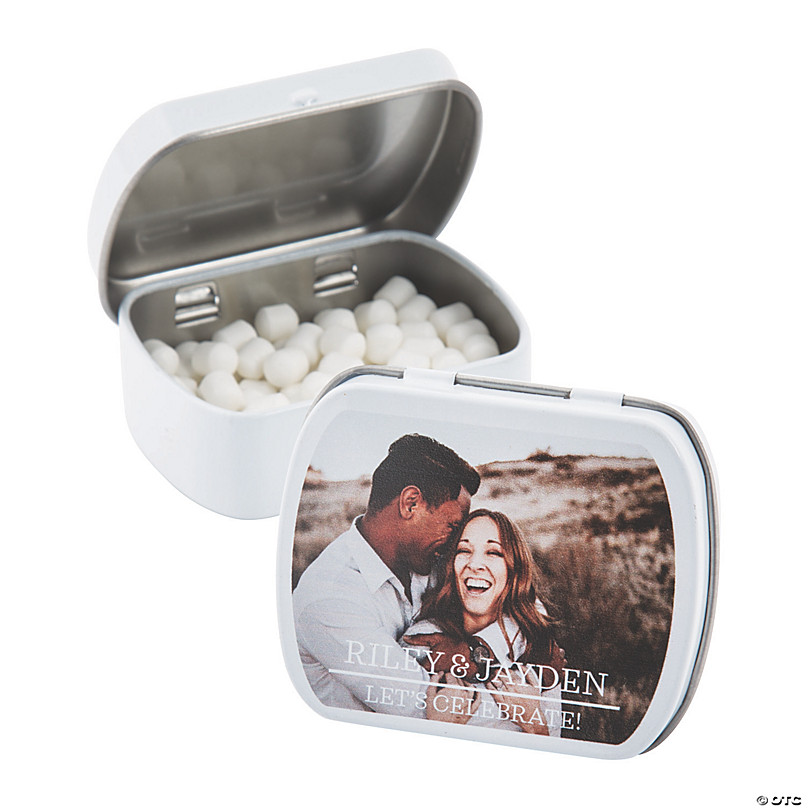 Personalized Mint Tins, Custom Design. Sugar-Free Peppermint Candy.