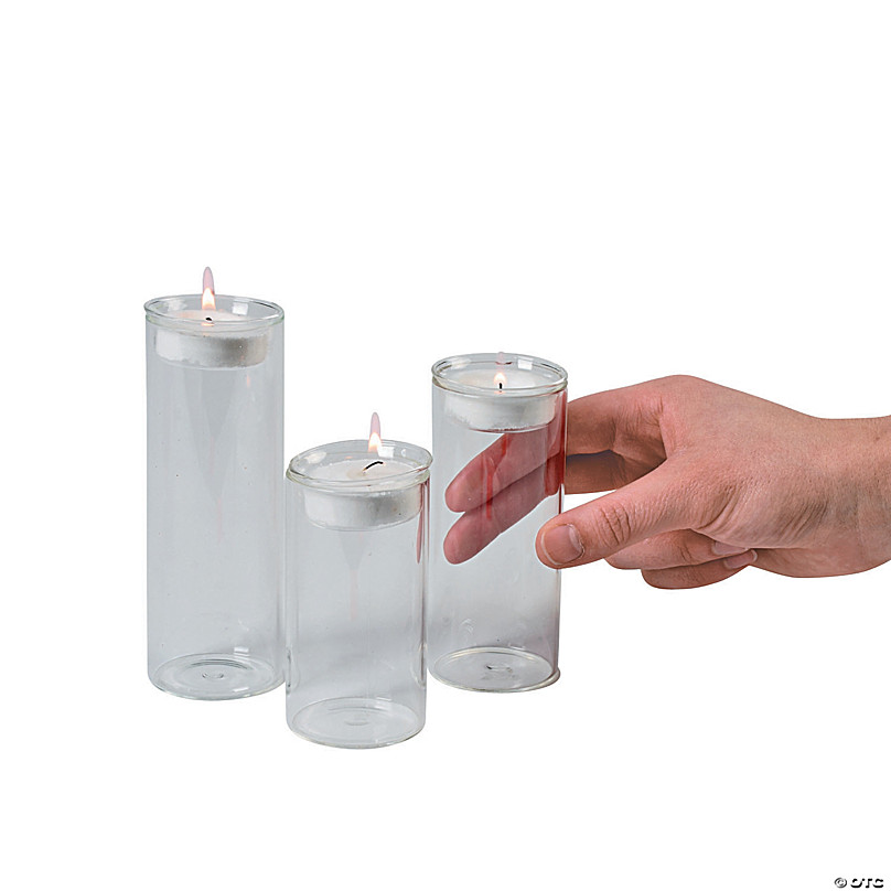 Personalized Clear Glass Votive Holders With Free Tealight Candles  Set of 3 
