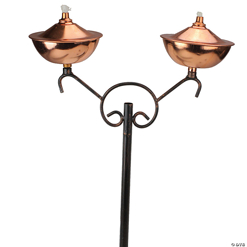 Dak 42 Shiny Sleek Copper Oil Lamp, Outdoor Patio Oil Lamps