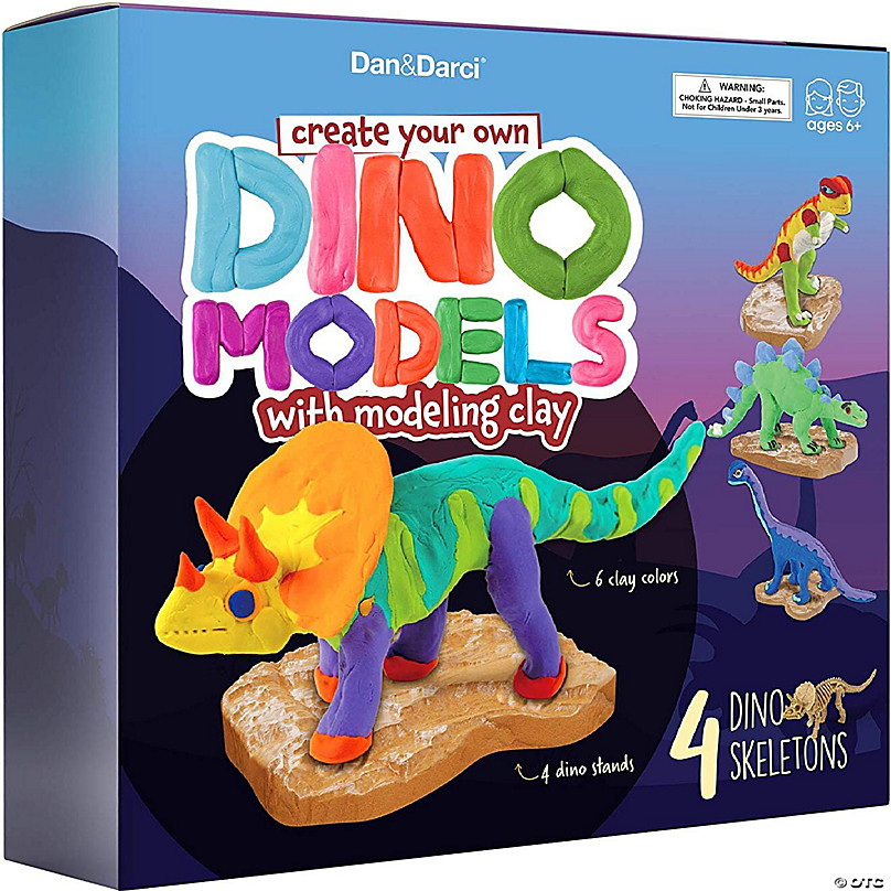 New Dino Modelling set Dinosaur Clay Dough Create Your Own T-Rex Triceratops 