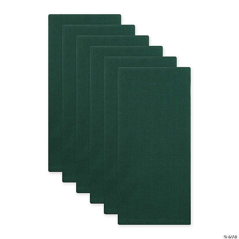 Dark Green Flat Woven Dishtowels Set Of 6