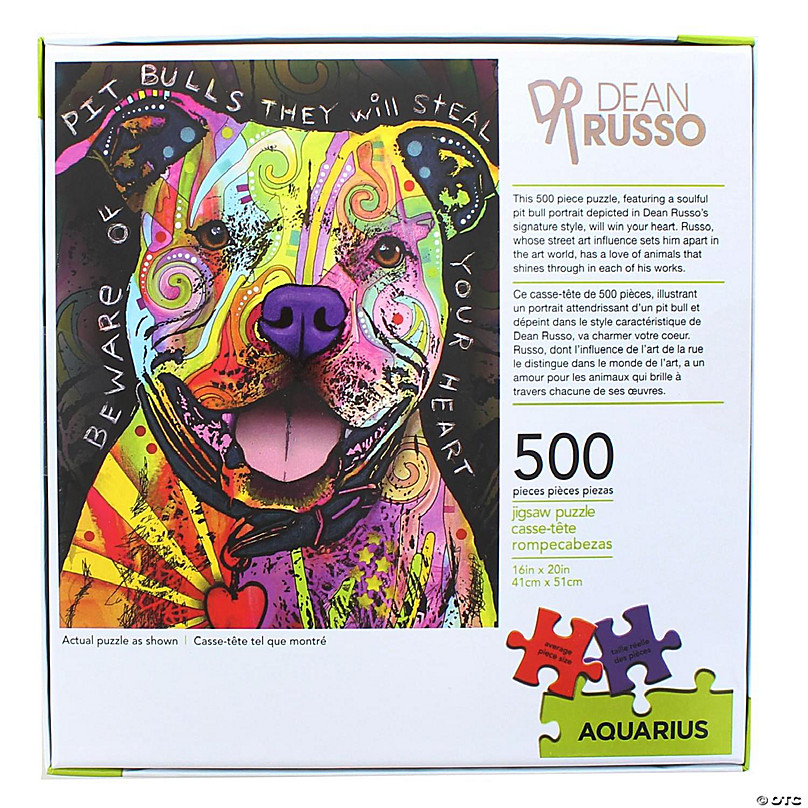 Dean Russo Beware Pit Bull 500 Piece Jigsaw Puzzle