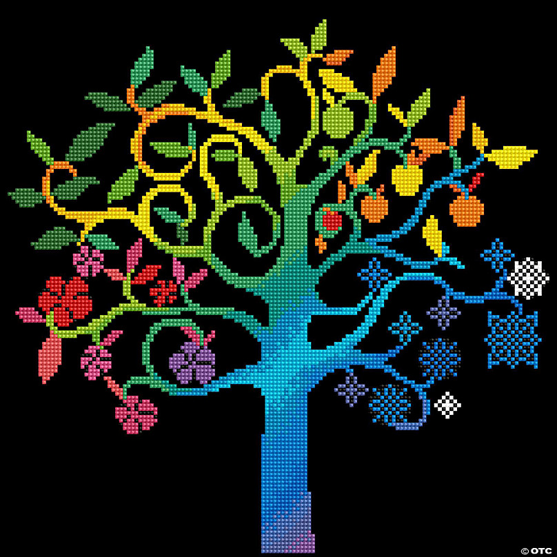 Diamond Art Intermediate Rainbow Tree Kit