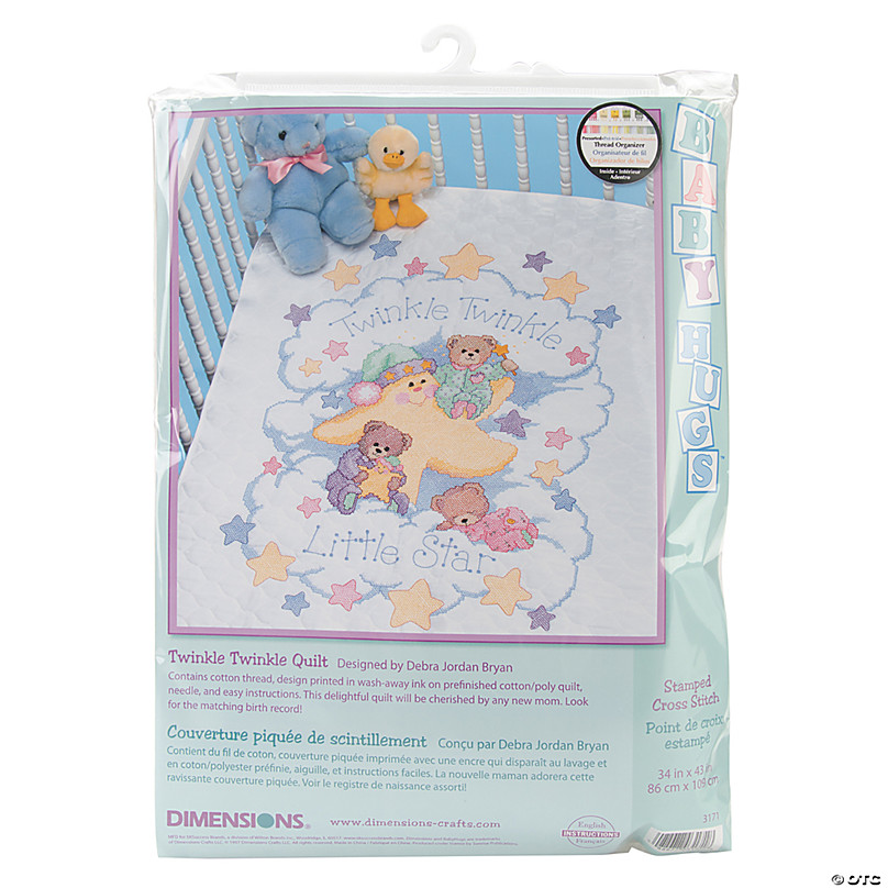 Dimensions Baby Hugs Quilt Stamped Cross Stitch Kit 34X43