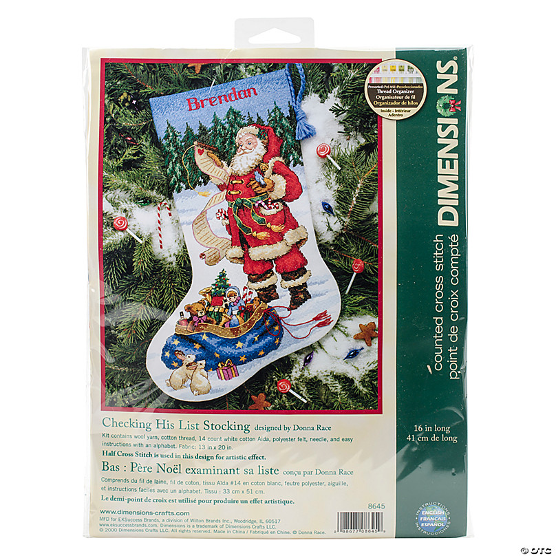 Dimensions Counted Cross Stitch Kit 16 Long-Jolly Trio Stocking (14 Count)