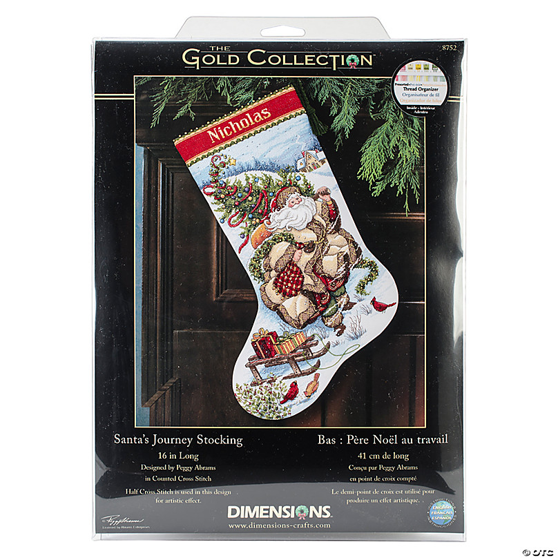 Dimensions Gold Collection Counted Cross Stitch Kit 16 Long-Santa's  Journey Stocking (18 Count)