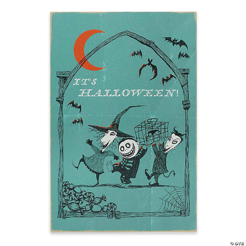 Disney 17x11 The Nightmare Before Christmas It's Halloween Wood Wall