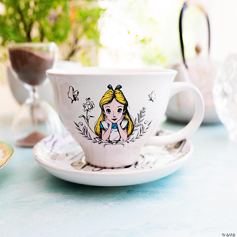 Tokyo Disneyland Alice in Wonderland Tea Cup and Plate SET Ceramic JAPAN NEW