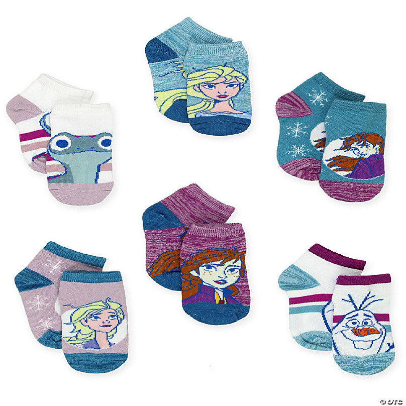 Disney Princess Moana Girl's Toddler Women's No Show 6 Pack Socks Set