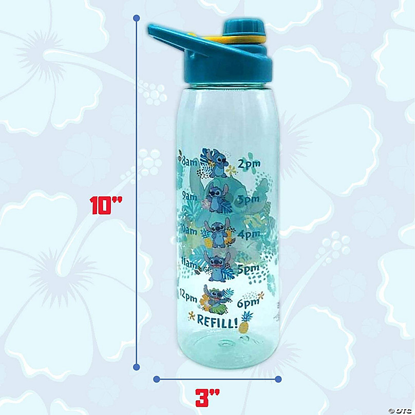 Disney Lilo & Stitch Tropical Water Bottle With Time Table Holds 28 Ounces