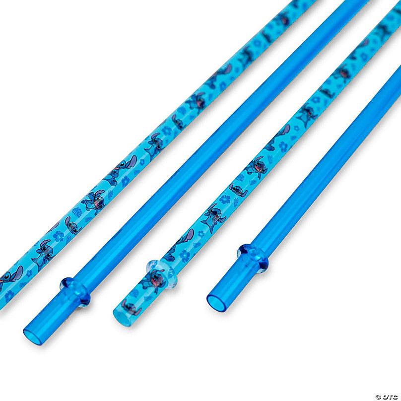 DISNEY STITCH BLUE STAINLESS STEEL REUSABLE STRAWS X 4 PIECE BRAND NEW