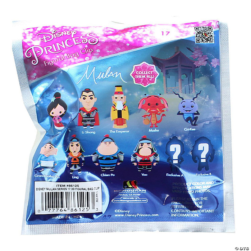 Disney Mulan Blind Bagged 3D Foam Figural Bag Clip 1 Random