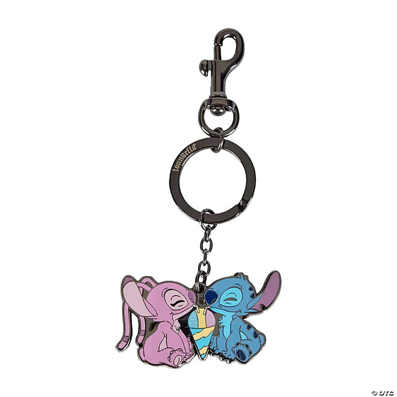 Disney Stitch and Angel Snow Cone Enamel Pendant Keychain