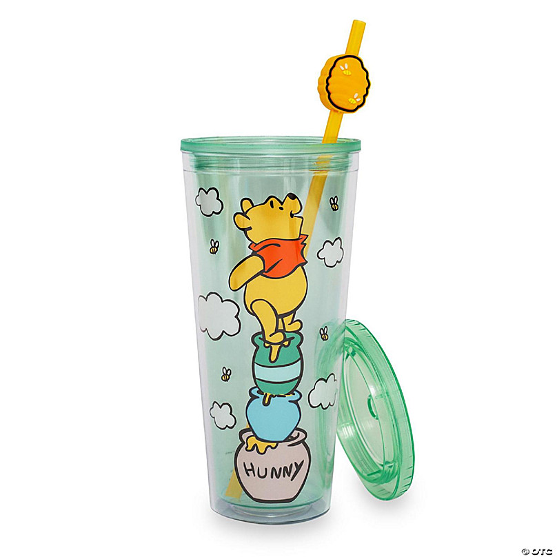 Disney Winnie the Pooh Hunny Pot Carnival Cup With Lid and Straw Hold 24  Ounce