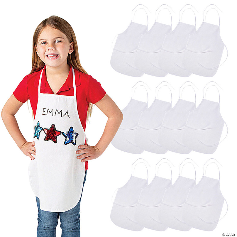  Pllieay 52 PCS DIY Kid Aprons, Toddler Apron White Aprons for  Kids with Colored Pen and Journal Stencils for Painting, Kitchen, Cooking :  Toys & Games