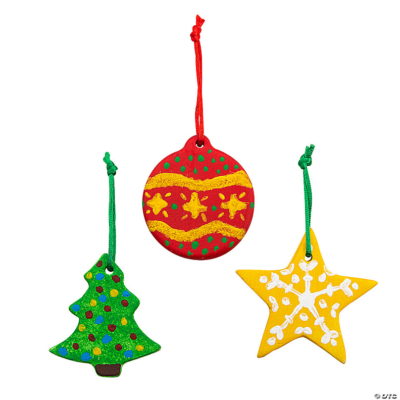 DIY Ceramic Glazed Christmas Ball Ornaments - 6 Pc.