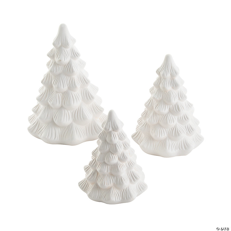 DIY Ceramic Christmas Trees with Tea Lights Kit - Makes 3