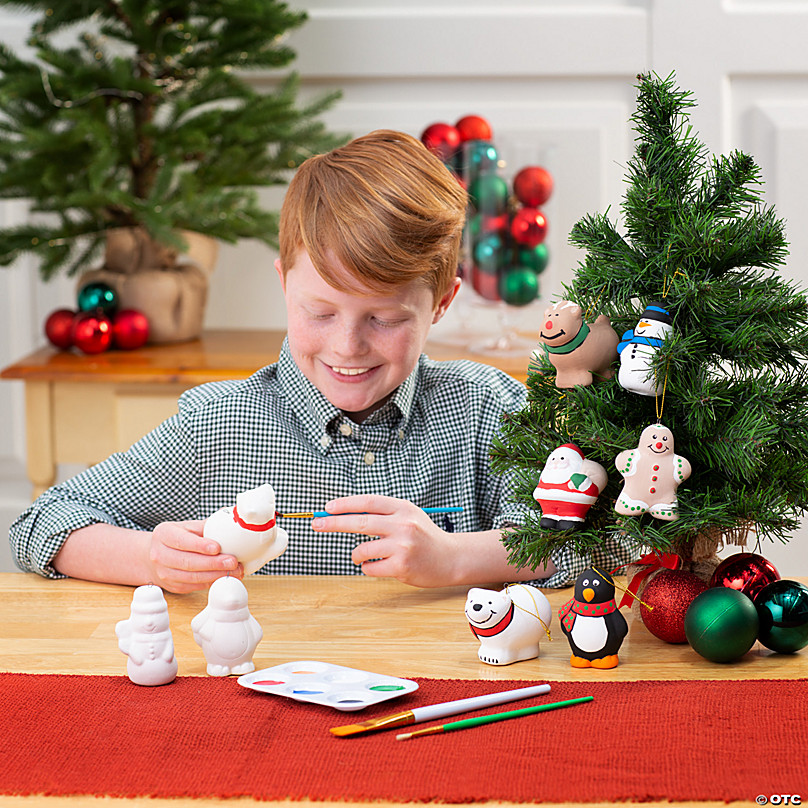 DIY Ceramic Christmas Ornaments - 12 Pc.