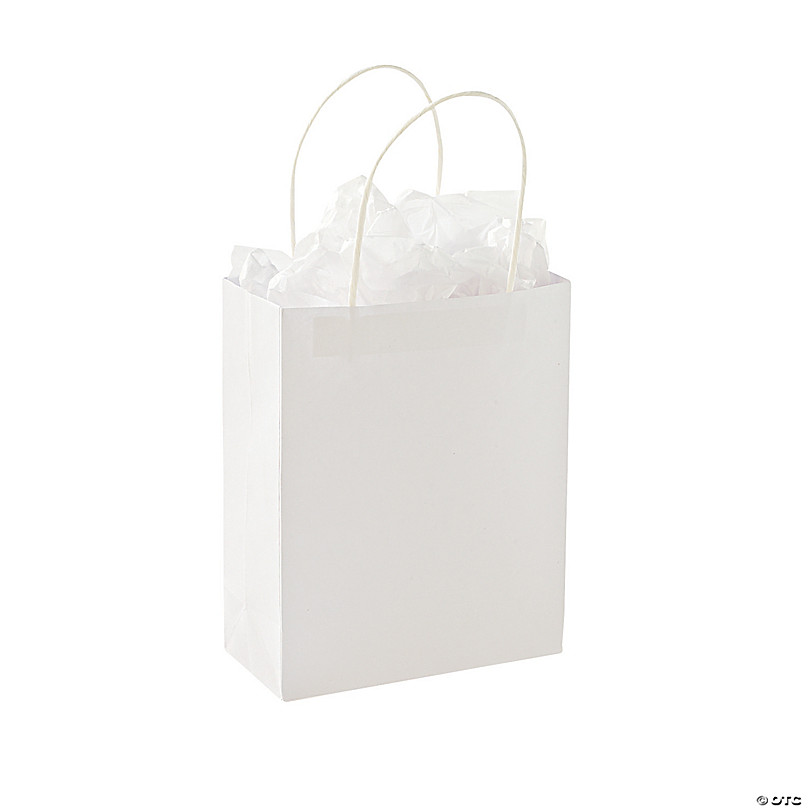 DIY Medium White Gift Bags - 12 Pc.