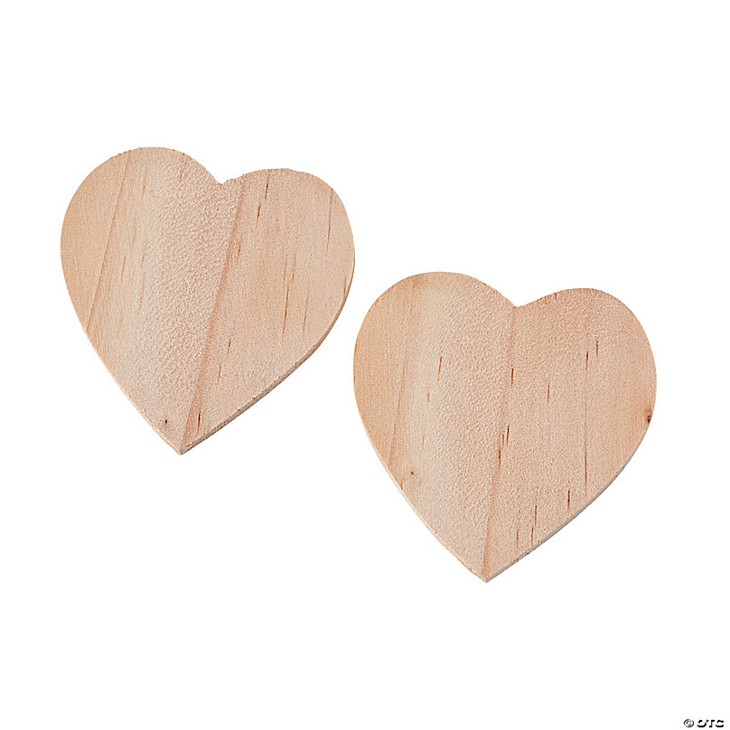 Small Wooden Craft Hearts - 50
