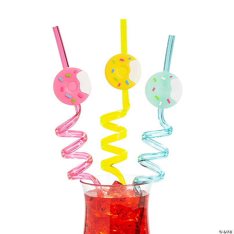 New Heart Shaped Silicone Spiral Straws Reusable Food Grade Material  Valentine's Day Party Family Gathering Straws