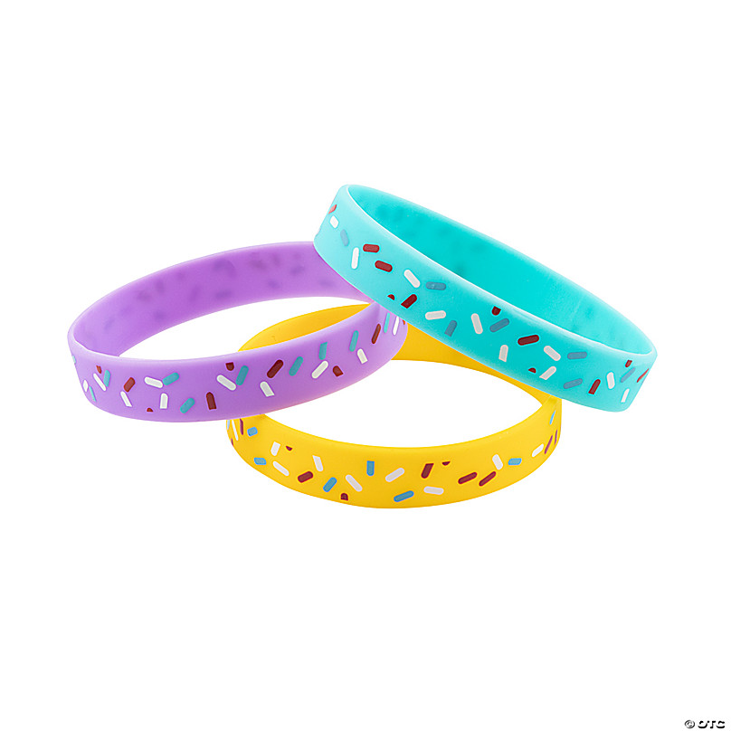 Rainbow Thin Band Silicone Bracelets - 24 Pc. | Oriental Trading