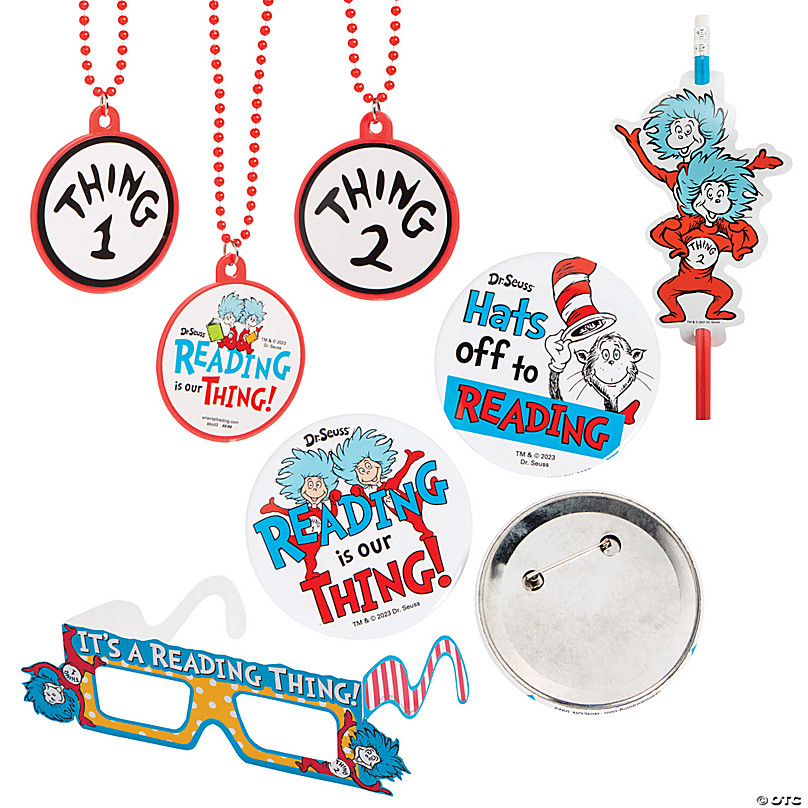 Dr. Seuss Thing 1 and 2 Lanyard ID Holder Keychain