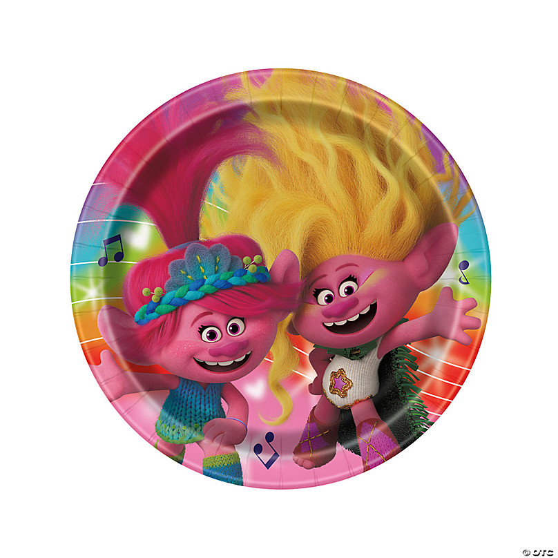 TROLLS 2 PLASTIC FUN LUNCH PLATES WITH THE TROLLS MOTION PICTURE SOUNDTRACK