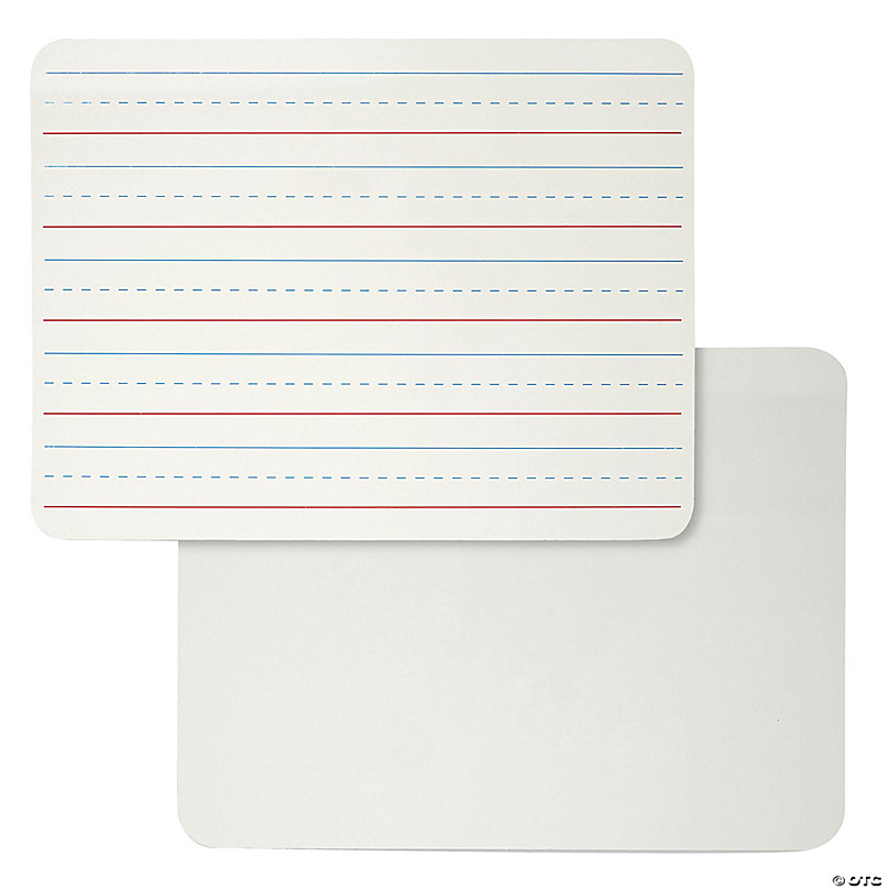 Dry Erase Board, 2-Sided Lined/Plain, 9 x 12, Pack of 6