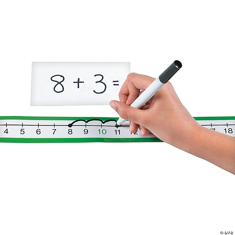 Harloon 24 Pcs Dry Erase Number Line Boards 4 x 12 Inch Double