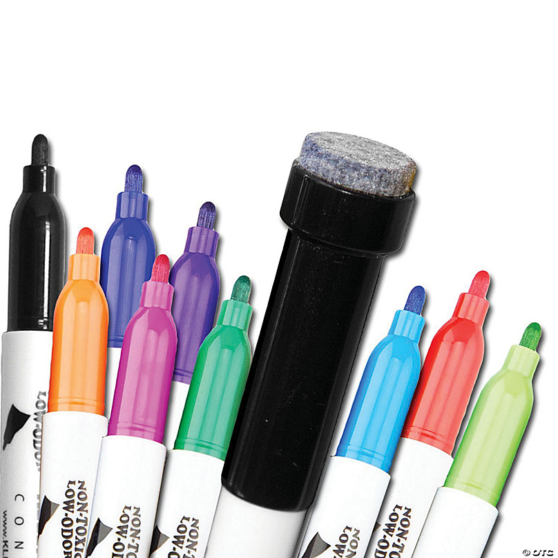 36) Pack Small Black Dry Erase Markers with Eraser Caps – KleenSlate