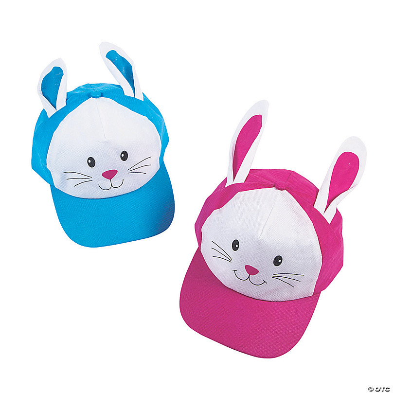Easter Bunny Baseball Caps with Ears - 12 Pc. | Oriental Trading