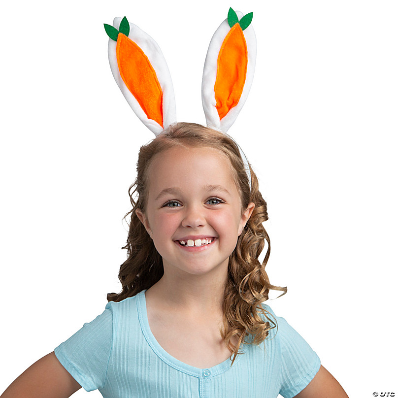 6 Pieces Easter Bunny Ear Headband Rabbit Ear Carrot Headband Accessory for Women Girls Party Favors 