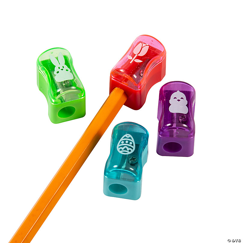 School Bulk Plastic Colorful Pencil Sharpener With Cap Assortment 6 dz or 72pc 