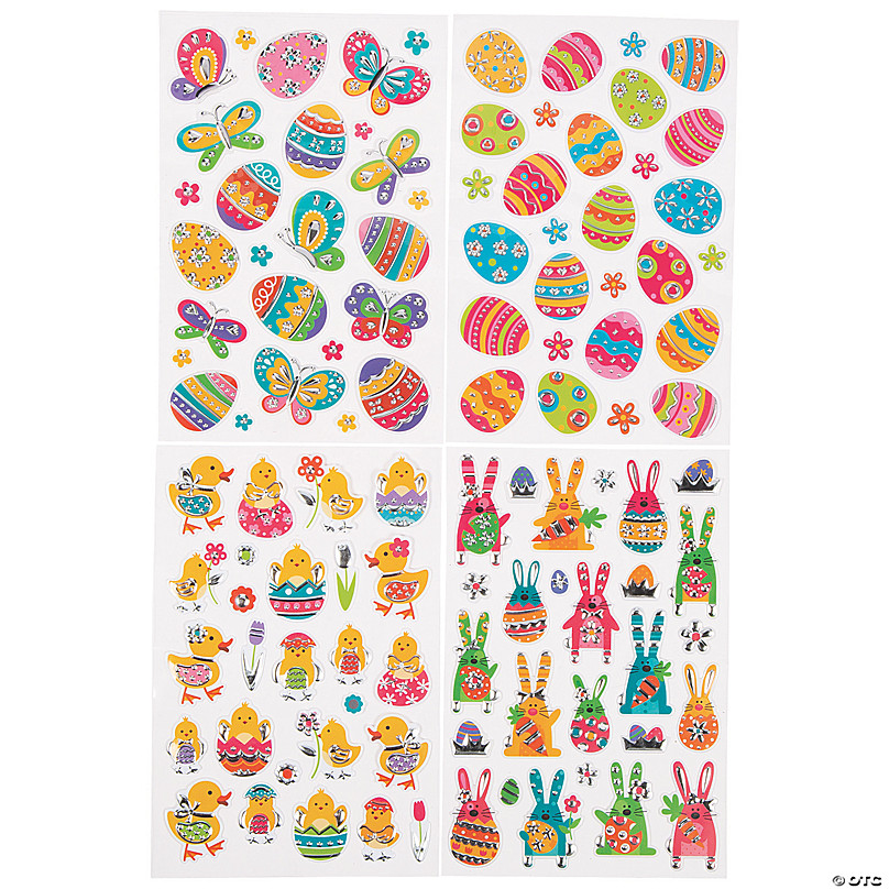  Girly Stickers Bulk Set of 10 Sheet Easter Sticker Body  Temporary Art Painting Easter Eggs Carrot Rabbit Decorations Design for  Easter Party Favors Seasonal Sticker Book (White, One Size) : Toys