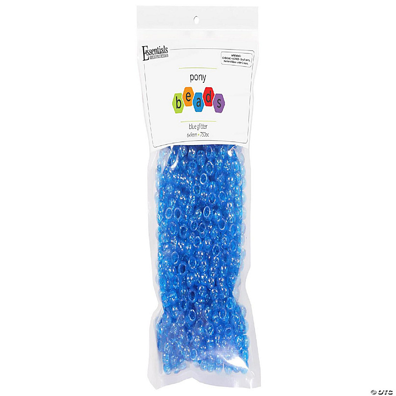 Pony Beads Blue 6 mm x 9 mm 1000 Pieces