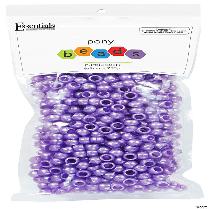 Purple Plastic Craft Pony Beads 6x9mm Bulk Pack - Pony Bead Store