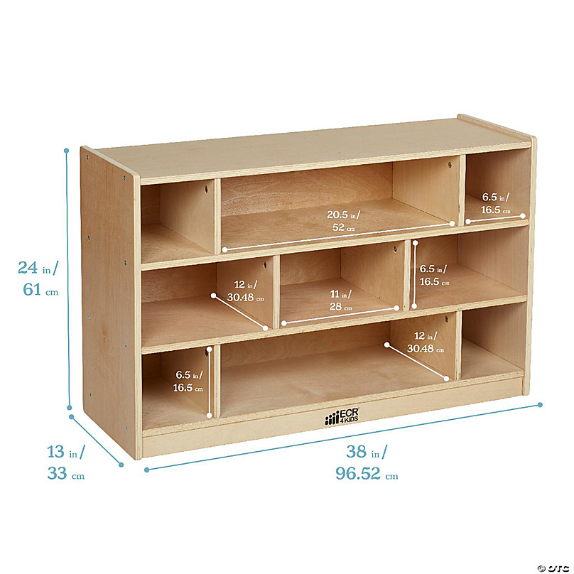 ECR4Kids Streamline 5-Compartment Storage Cabinet, 24in, Classroom  Furniture, Natural