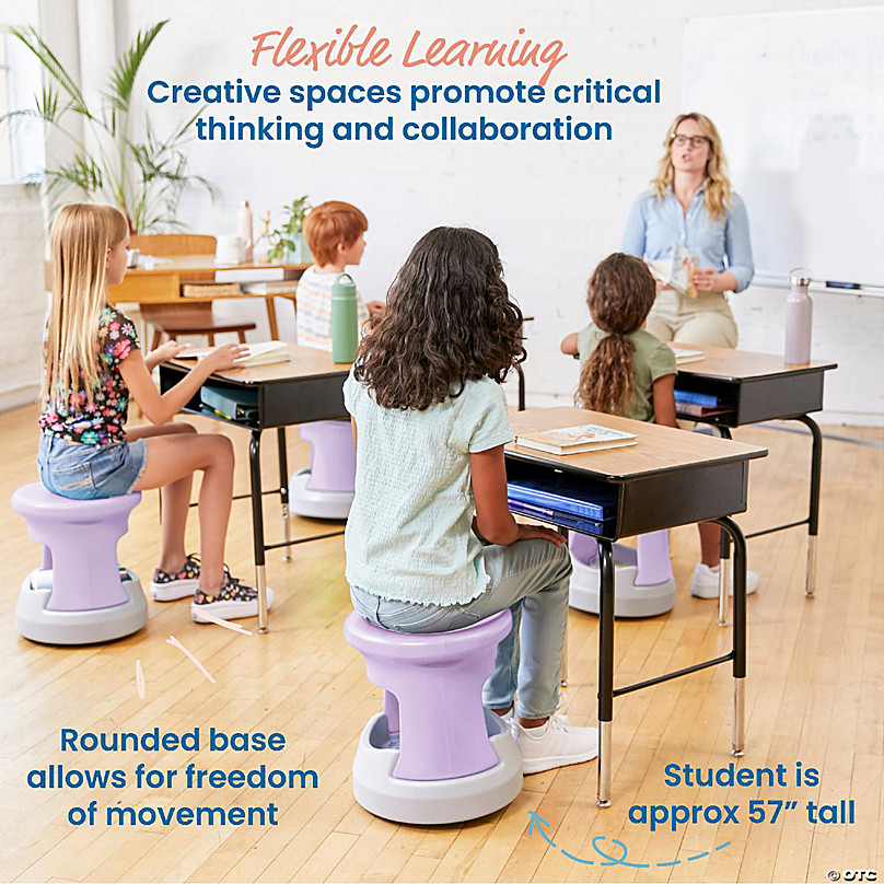 SitWell Adjustable Height Wobble Stool, Active Flexible Seating Chair