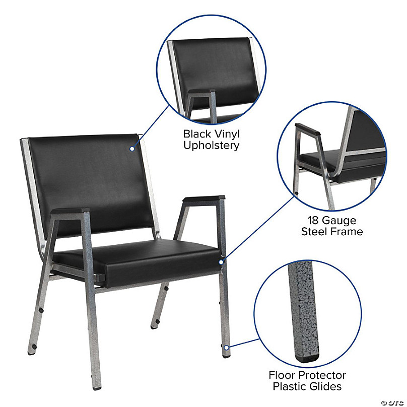 Emma And Oliver 4 Pack Black Antimicrobial Vinyl Bariatric Medical  Reception Arm Chair : Target