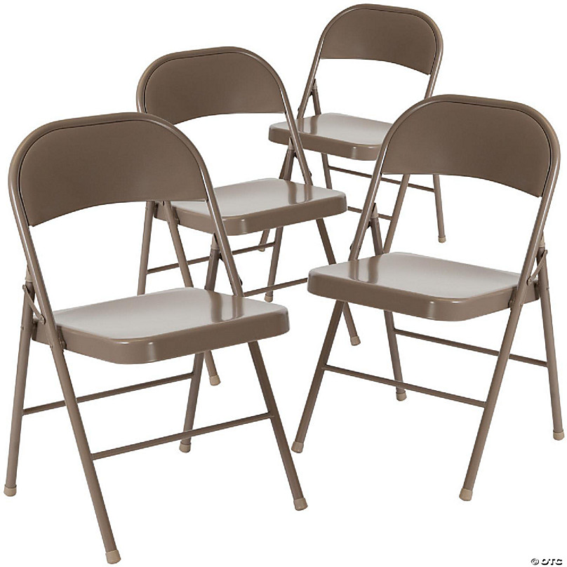 Beige metal folding discount chairs