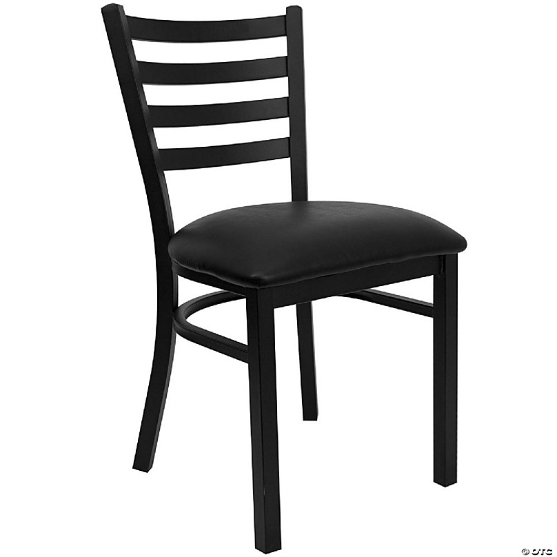  EMMA + OLIVER Trapezoidal Back Banquet Chair, Black