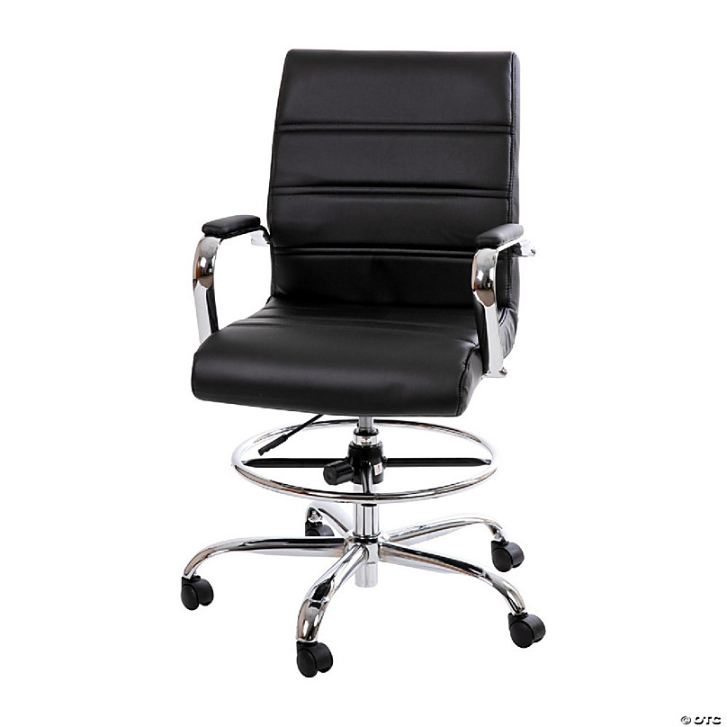 Emma and Oliver Mid-Back White LeatherSoft Ribbed Executive Swivel Office  Chair - Desk Chair