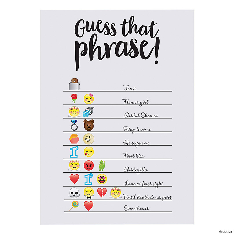 Emoji Guess the Phrase Bridal Shower Game | Oriental