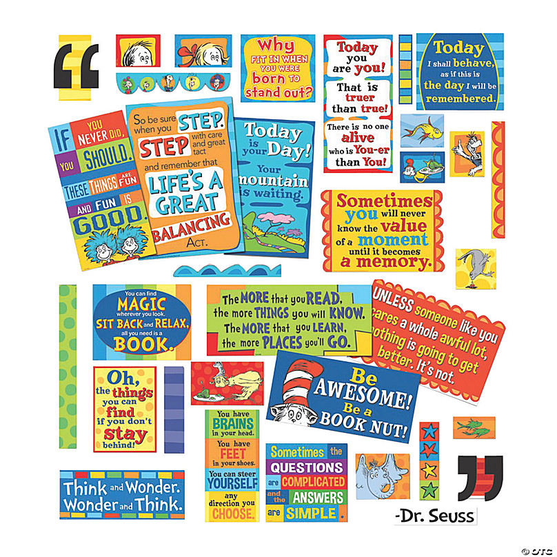 Set of 63 Teacher Educational NEW Dr Seuss: Bulletin Board Activity Set 