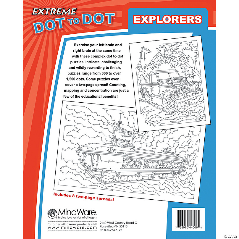  MindWare Extreme Dot to Dot Coloring Book for Kids: Pets - 32  Puzzles, Each Range from 300 to Over 1,400 dots - Ages 8 and up : Toys &  Games