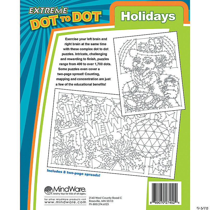  MindWare Extreme Dot to Dot Coloring Book for Kids: Pets - 32  Puzzles, Each Range from 300 to Over 1,400 dots - Ages 8 and up : Toys &  Games