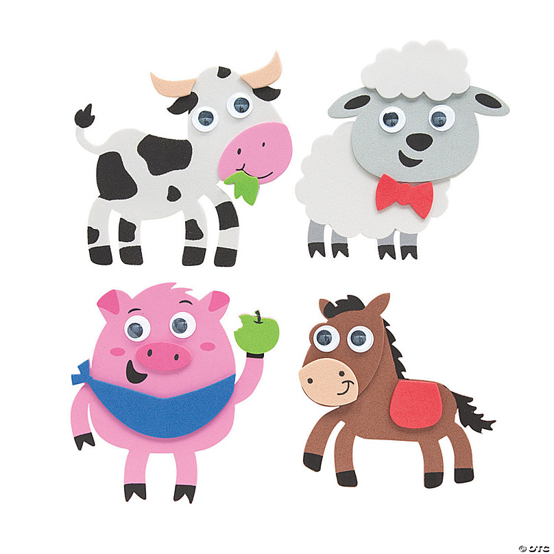 Farm Animal Pom Pom Art Kits (Pack of 5) Craft Kits