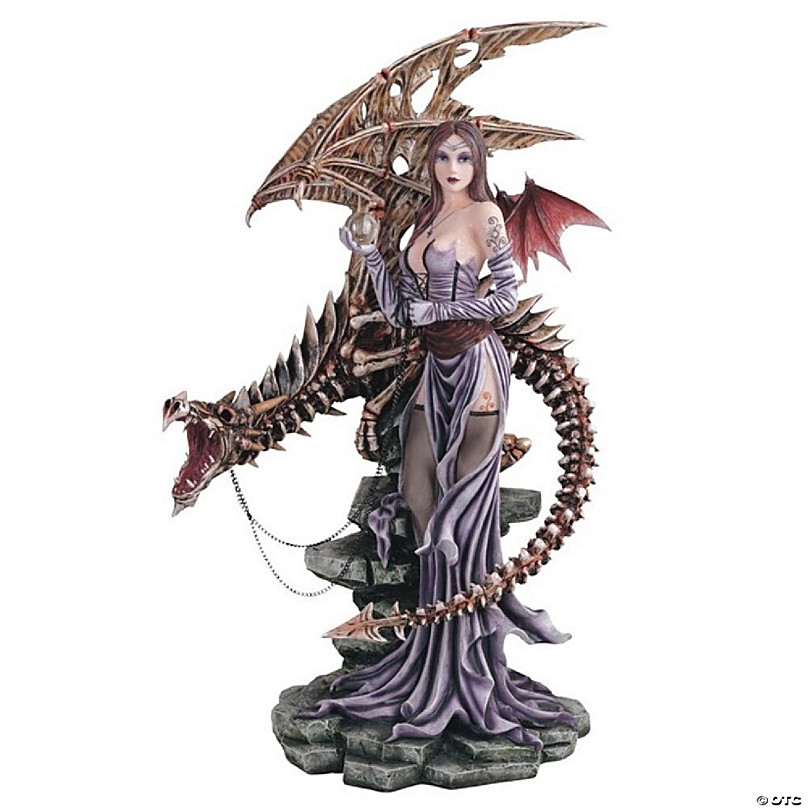 FC Design 26H Gothic Fairy with Skeleton Ghost Dragon Statue Fantasy  Decoration Figurine Large Sculpture