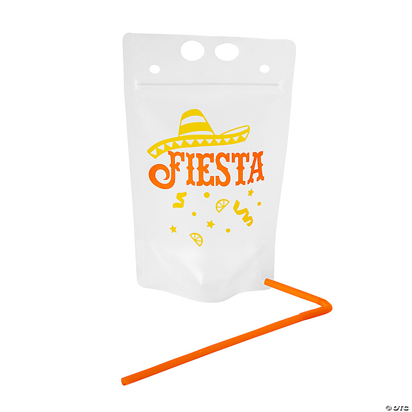 Viva Fiesta Disposable Plastic Cups - Bulk set of 50, each holds 16 oz -  Cinco de Mayo Party Supplies